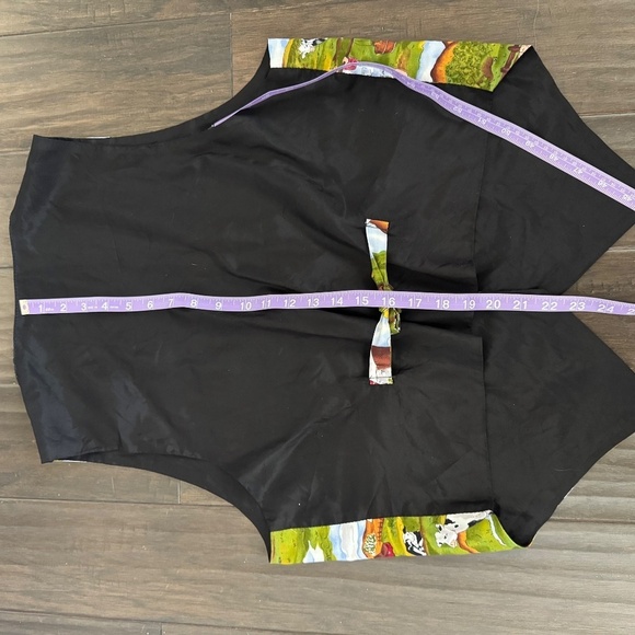 Vintage Made in USA Whimsical Farm Cow Print Cotton Vest Size Large UNISEX - Picture 7 of 7